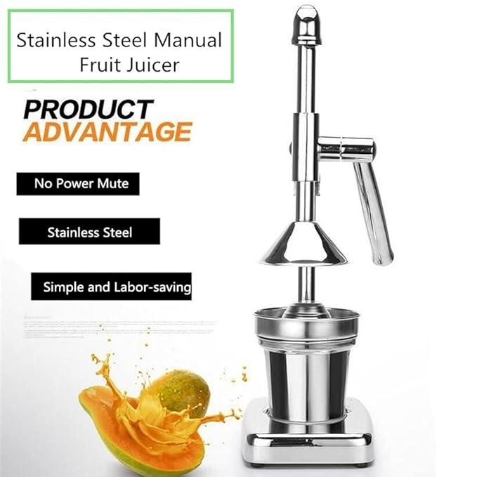 Manual Stainless Steel Fruit Juicer Press | Heavy-Duty Commercial Grade Citrus Squeezer Machine