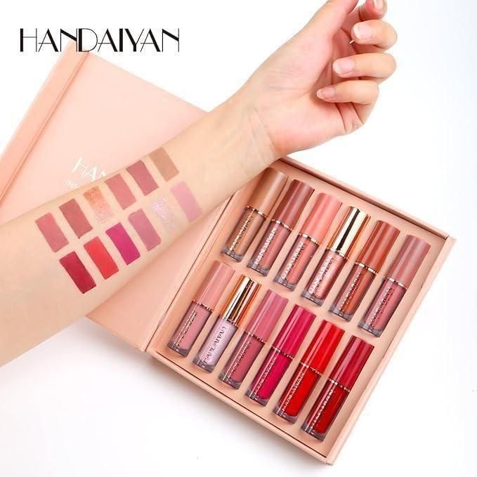 Handaiyan 12-Piece Velvet Matte Liquid Lipstick Set | Waterproof, Non-Fading & Transfer-Proof