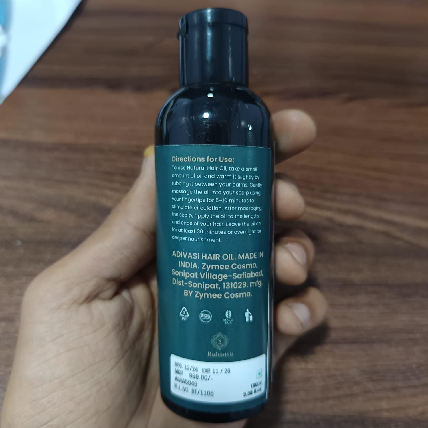 Rahaasa Adivasi Herbal Hair Oil (200ml, Pack of 2) | Hair Growth, Dandruff Control & Damage Repair