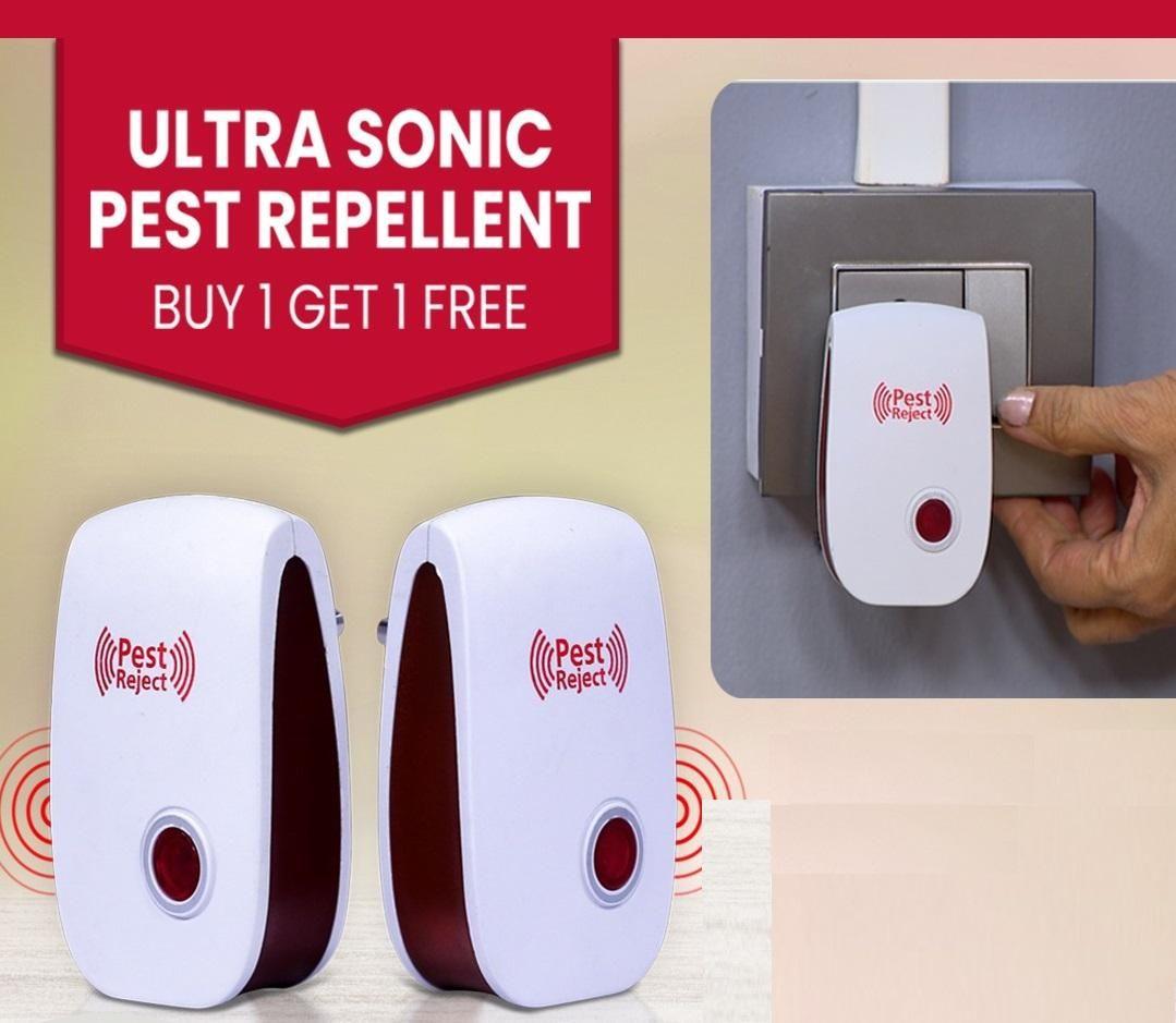 Ultrasonic Pest Repeller (2-Pack) | Electronic Plug-In for Mosquitoes, Cockroaches, Mice & Home Pests