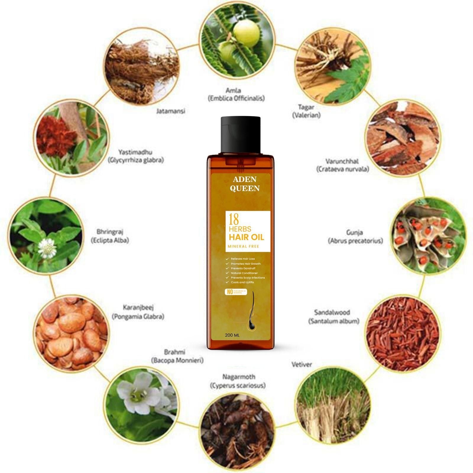 Aen Queen 18 Herbs Hair Oil 200ML | Scalp Health, Growth & Natural Shine