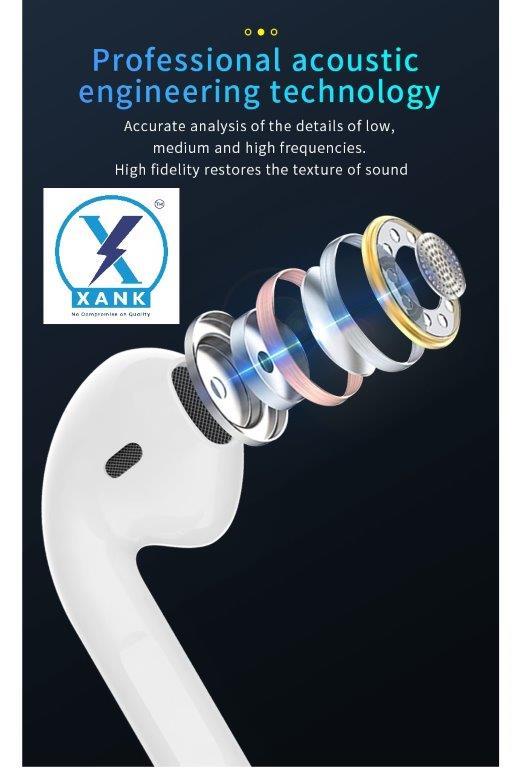 XANK i12 TWS Wireless Earbuds with Charging Case | Compatible with All Smartphones & Tablets (White)