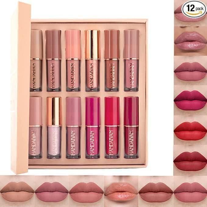 Handaiyan 12-Piece Velvet Matte Liquid Lipstick Set | Waterproof, Non-Fading & Transfer-Proof