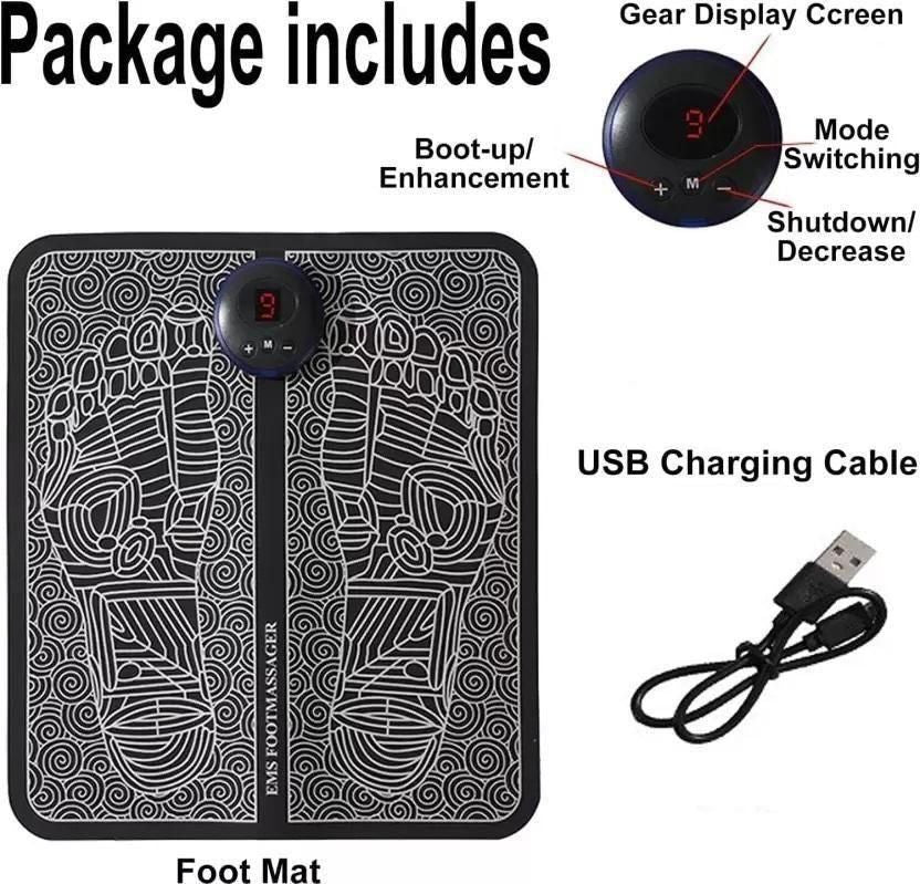 Electronic Muscle Stimulator (EMS) Foot Massager Mat | USB Rechargeable Feet Massage Machine (Portable)