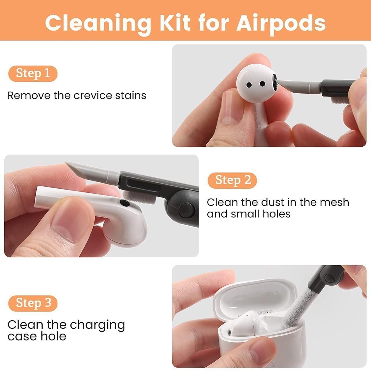 7-in-1 Electronic Cleaner Kit with Brush | Multi-Function Gadget Cleaning Pen for Earbuds, Keyboard & Camera