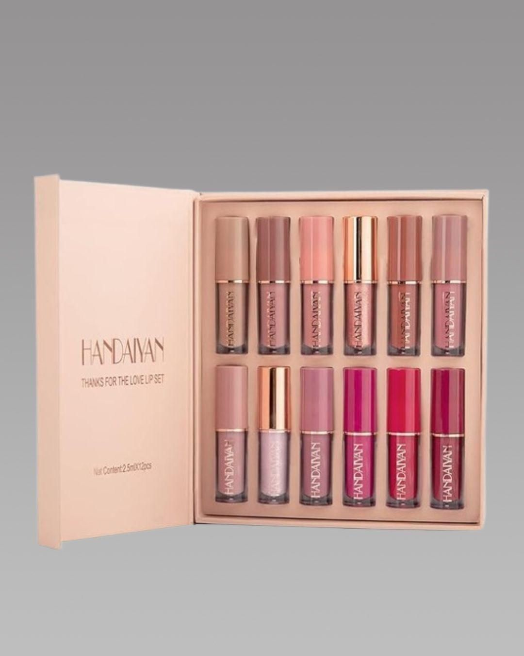 Handaiyan 12-Piece Velvet Matte Liquid Lipstick Set | Waterproof, Non-Fading & Transfer-Proof