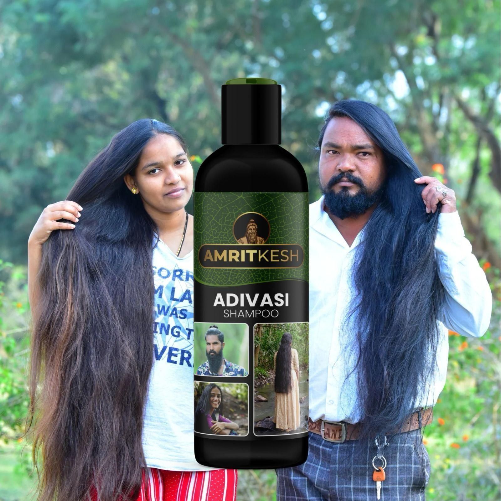 Amritkesh Adivasi Herbal Shampoo (2x100ml) | 25 Ingredients for Hair Growth & Shine