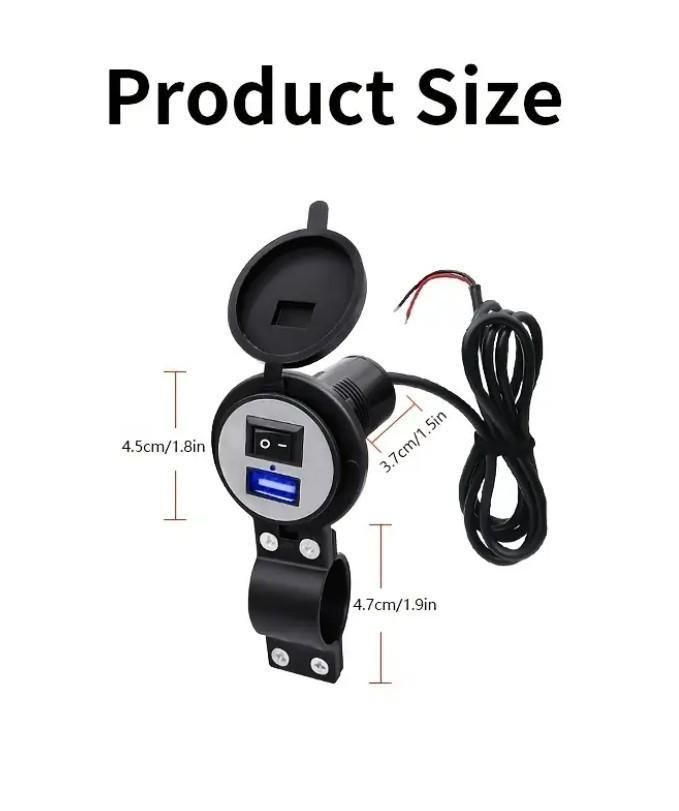 Waterproof Bike & Motorcycle USB Charger | Universal USB Connectivity for On-The-Go Device Charging