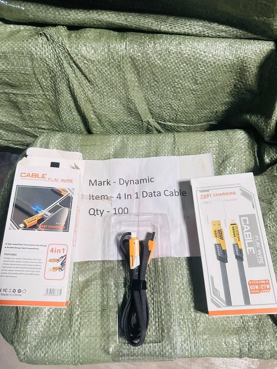 4-in-1 USB C & Lightning Cable | Eco-Friendly Wood, Universal Fast Charging for All Devices