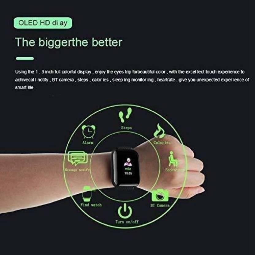 ID116 Plus Smart Fitness Tracker | Color Screen Smartwatch for Sports, Heart Rate & Steps (Black)