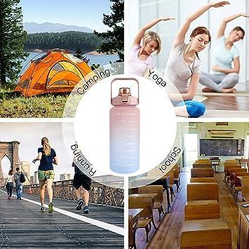 3-Pack Motivational Water Bottle Set | Time Marker Hydration Reminders, Leak-Proof Straw & Portable