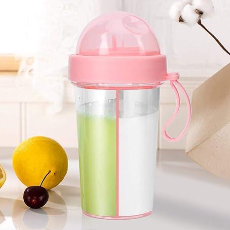 2-in-1 Dual Chamber Water Bottle (1000ML) | Double Straws & Spill-Proof for Hot and Cold Drinks