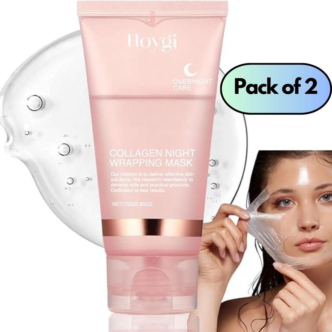 Collagen Night Wrapping Mask 150ml Pack of 2 | Overnight Firming, Plumping & Glass Skin Effect