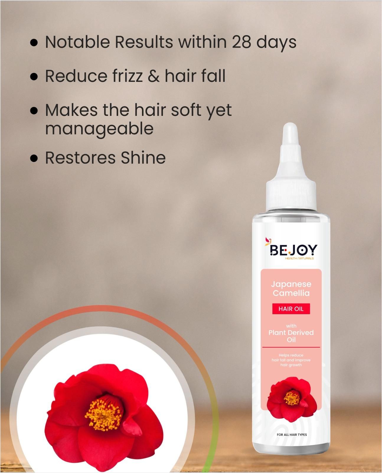 Bejoy Japanese Camellia Hair Oil  150 ml (Pack of 2) | Hair Growth & Strength | Non-Greasy, Premium Blend