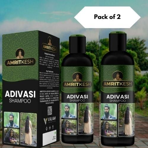Amritkesh Adivasi Herbal Shampoo (2x100ml) | 25 Ingredients for Hair Growth & Shine