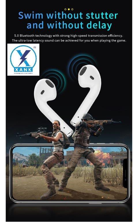 XANK i12 TWS Wireless Earbuds with Charging Case | Compatible with All Smartphones & Tablets (White)