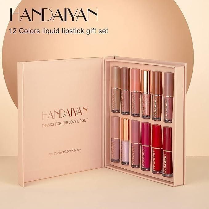 Handaiyan 12-Piece Velvet Matte Liquid Lipstick Set | Waterproof, Non-Fading & Transfer-Proof