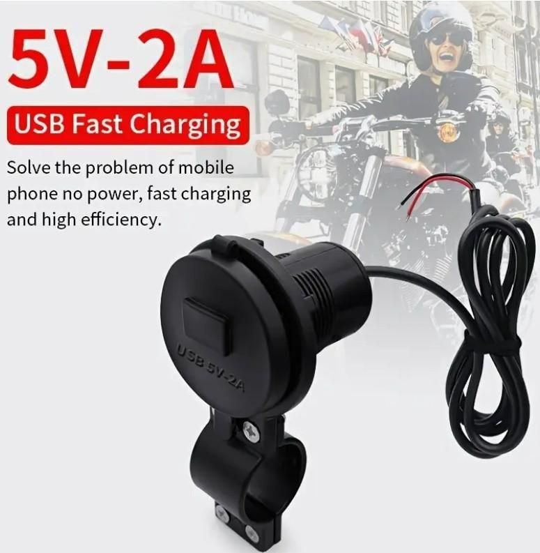 Waterproof Bike & Motorcycle USB Charger | Universal USB Connectivity for On-The-Go Device Charging