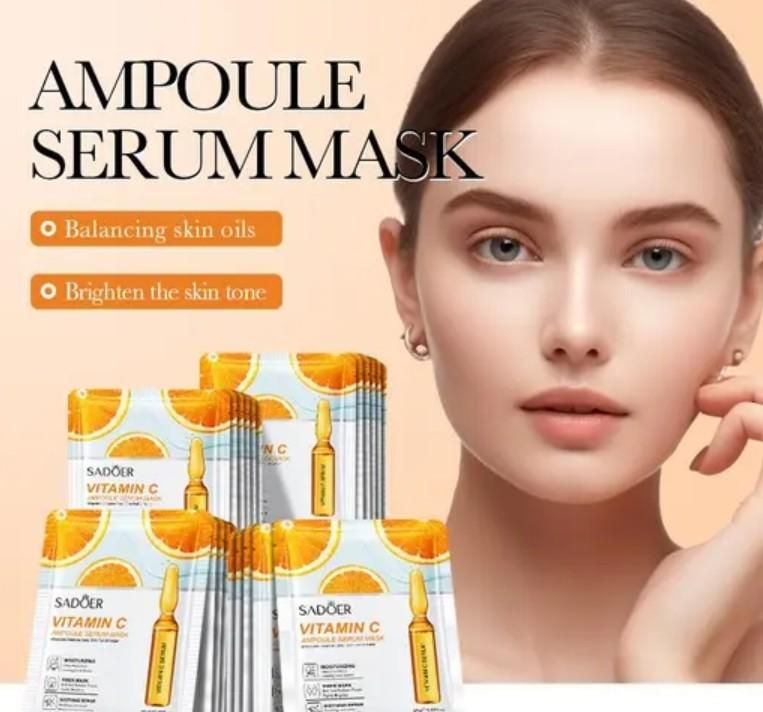 SADOER Vitamin C Serum Mask 100GM | Vitamin C Brightening, Hyaluronic Acid & Collagen