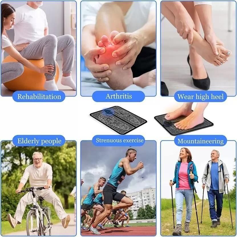 Electronic Muscle Stimulator (EMS) Foot Massager Mat | USB Rechargeable Feet Massage Machine (Portable)