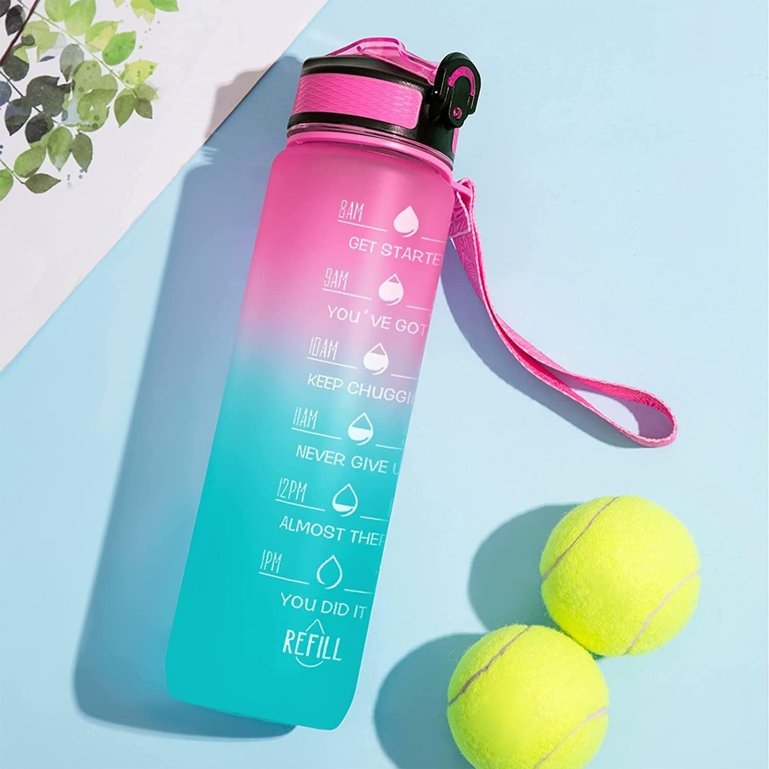 1000ML Sport Print Water Bottle | Large Capacity Gym & Outdoor Hydration Bottle (BPA-Free Plastic)
