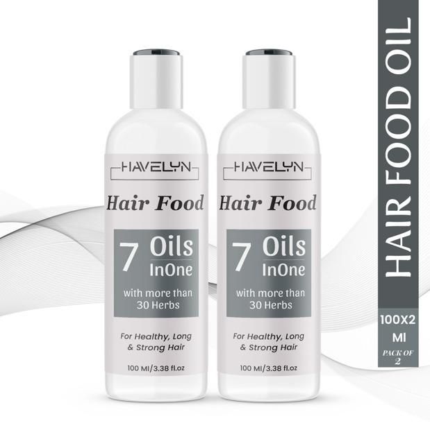 Havelyn Hair Food Oil (2x100ml) | 7 Oils, 30+ Herbs for Hair Growth, Damage Repair & Dandruff Control