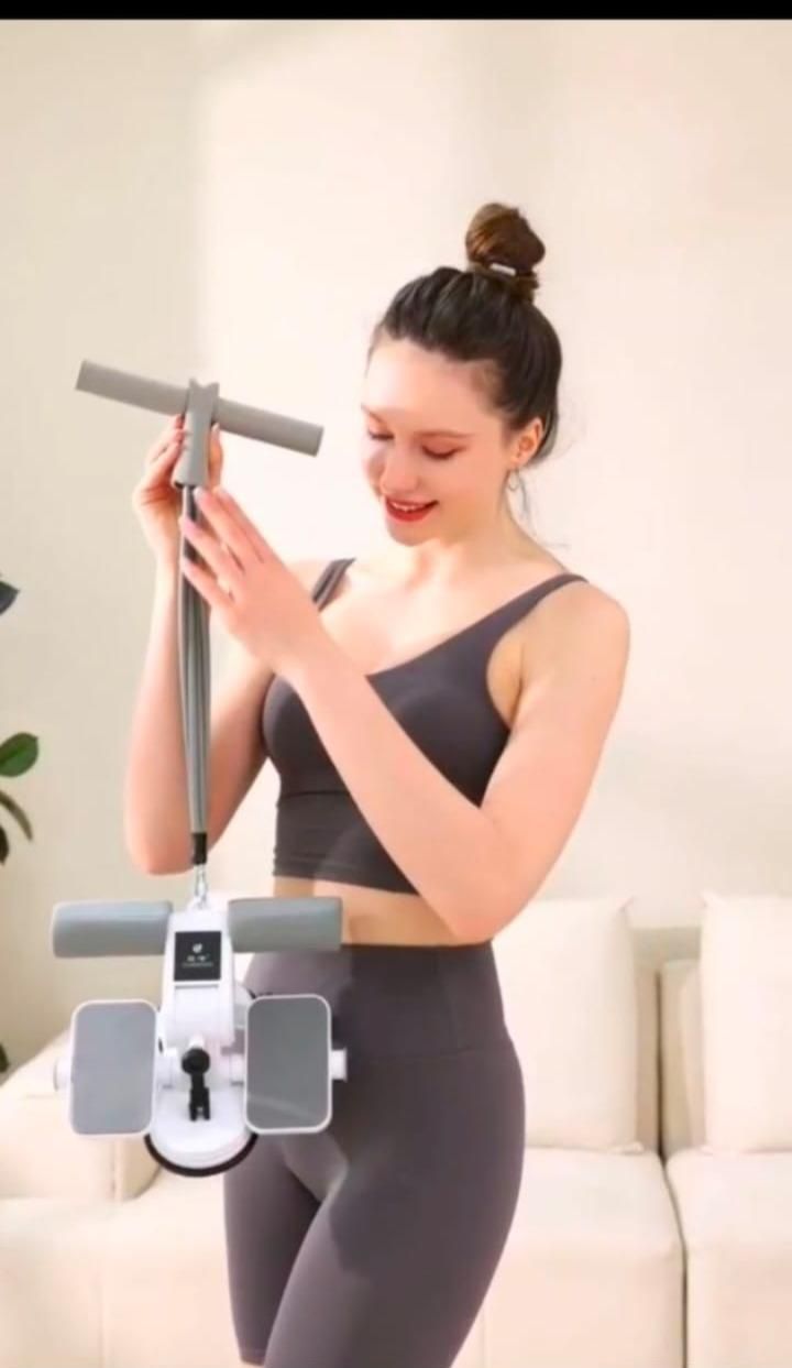 3-in-1 Ab & Core Muscle Exerciser Fitness Device | Portable Sit-Up Equipment with Suction Cup Anchor & Resistance Band